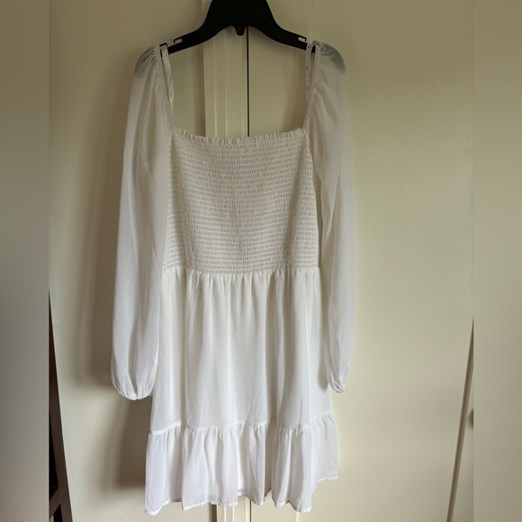 Long sleeve white dress by David Bridal - Picture 3 of 3